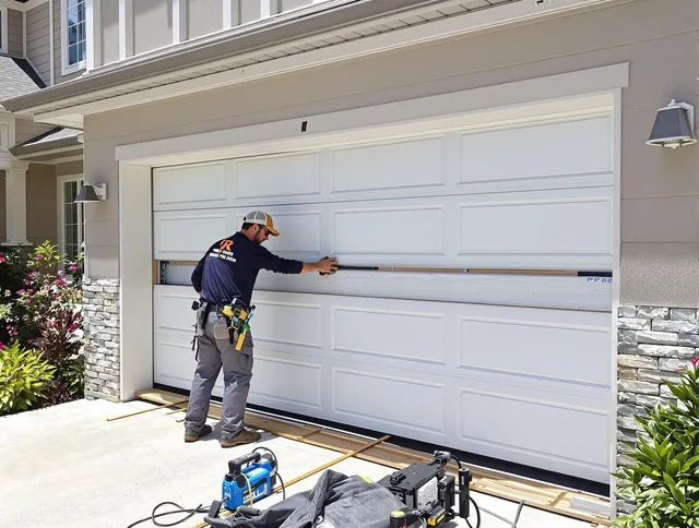 Tamarac Garage Door Repair team performing complete garage door replacement at Tamarac residence