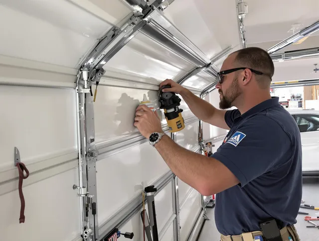 Tamarac Garage Door Repair technician quieting a noisy garage door in Tamarac