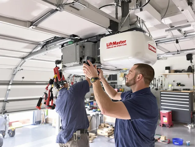 Tamarac Garage Door Repair technician performing advanced diagnostics on garage opener in Tamarac