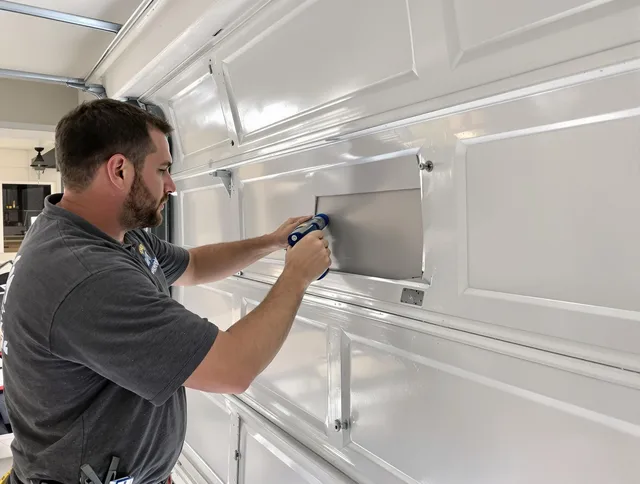 Garage door panel repair by Tamarac Garage Door Repair in Tamarac